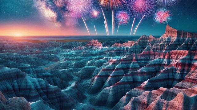 Badlands fireworks