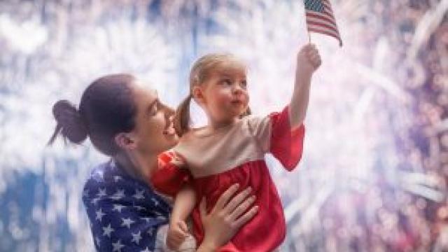 Mom and kids at july 4