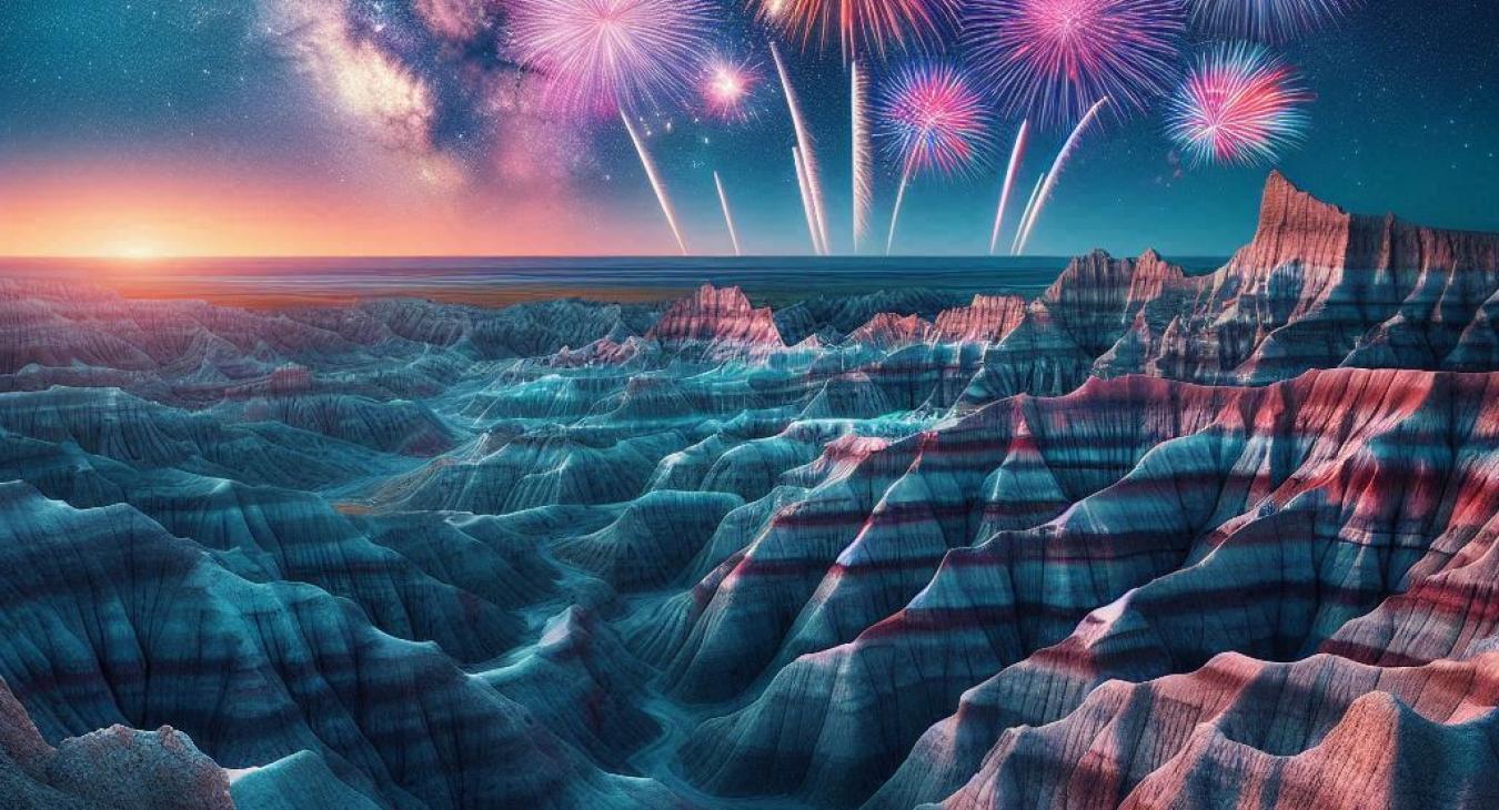 Badlands fireworks
