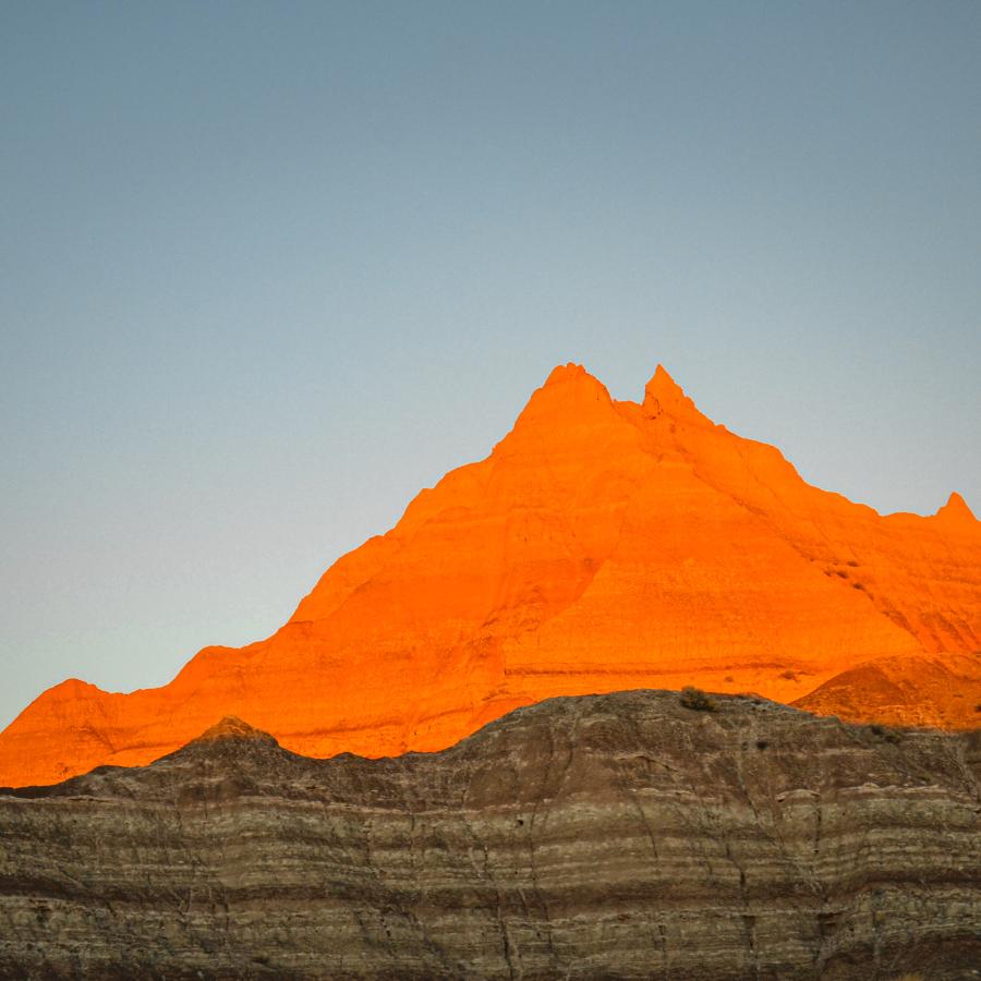 Sunrise over mountain peak
